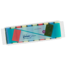 g'woon schuursponsjes gekleurd